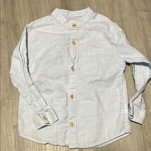 Zara Boy’s Light Blue Button-Up Shirt 3-4